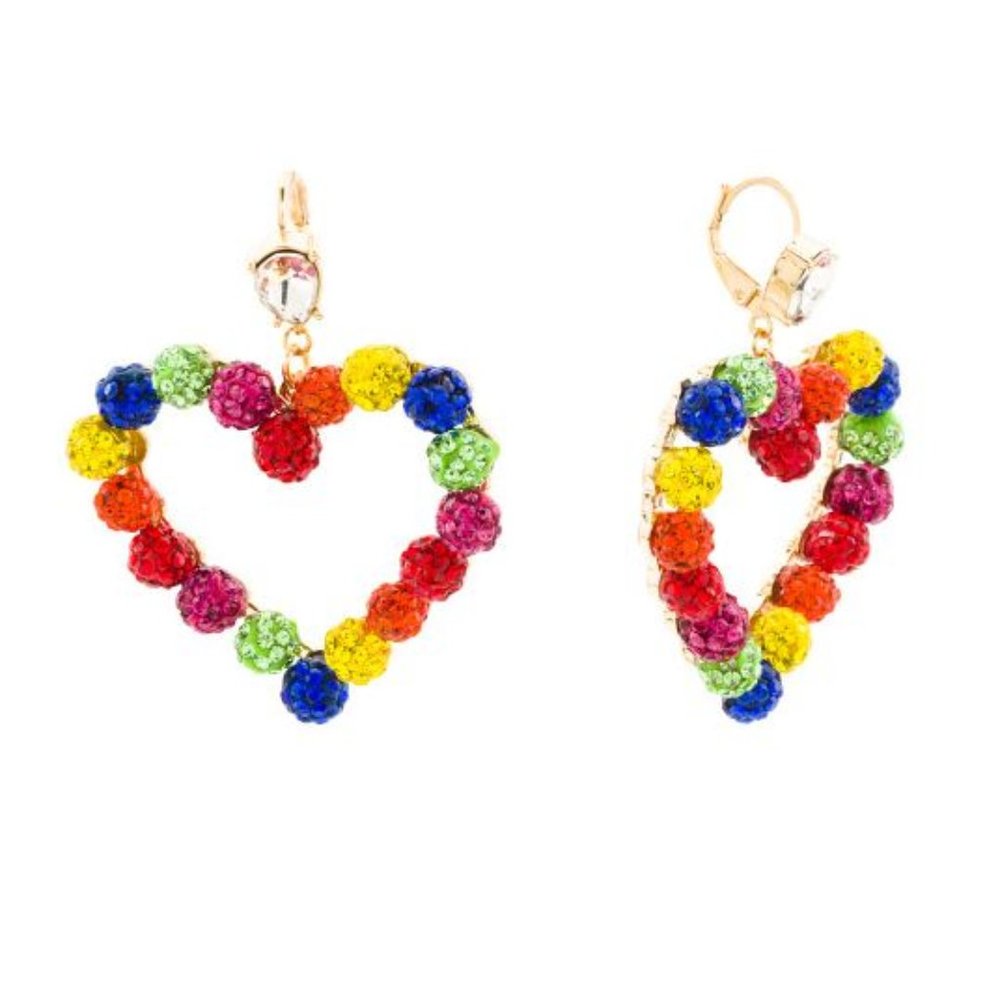 Betsey Johnson Multicolor Heart Earrings